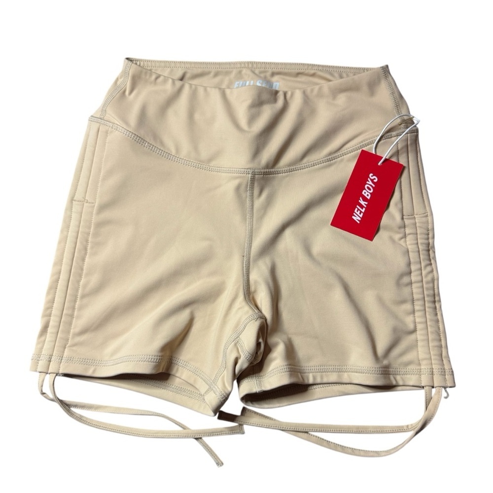 Full Send Nelk Boys‎ Drawstring Shorts Activewear Athleisure Beige